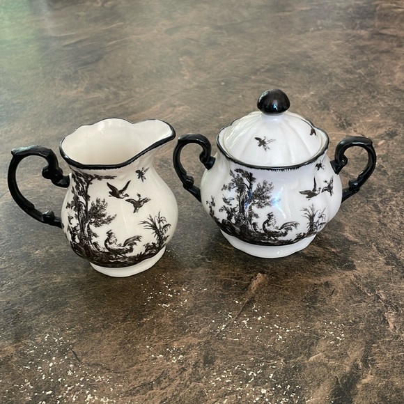 Rooster Collection Other - Vintage Rare AUX Au Provence Rooster Collection Cream & Sugar Set Black & White